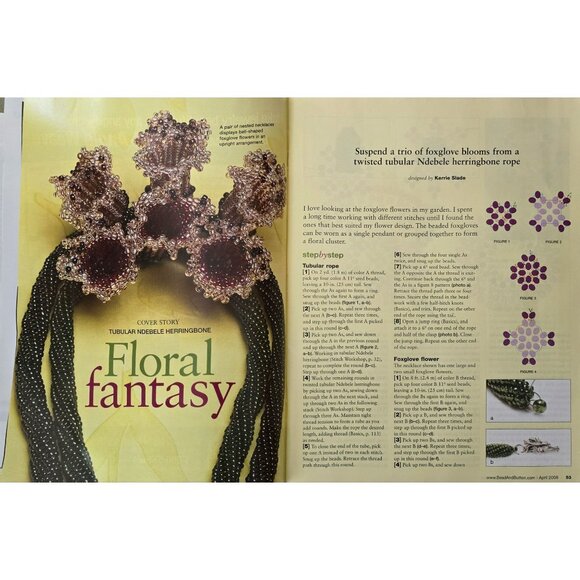 Bead And Button Magazine April 2008 Herringbone Blossoms - Picture 9 of 14
